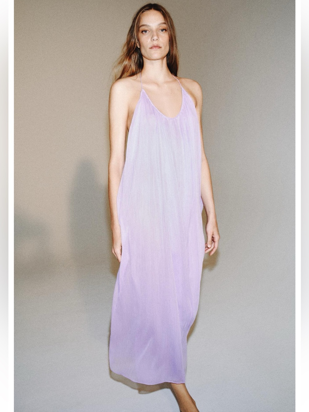 ZARA Light Lilac Long Dress- Women's Intimates Size S NwT